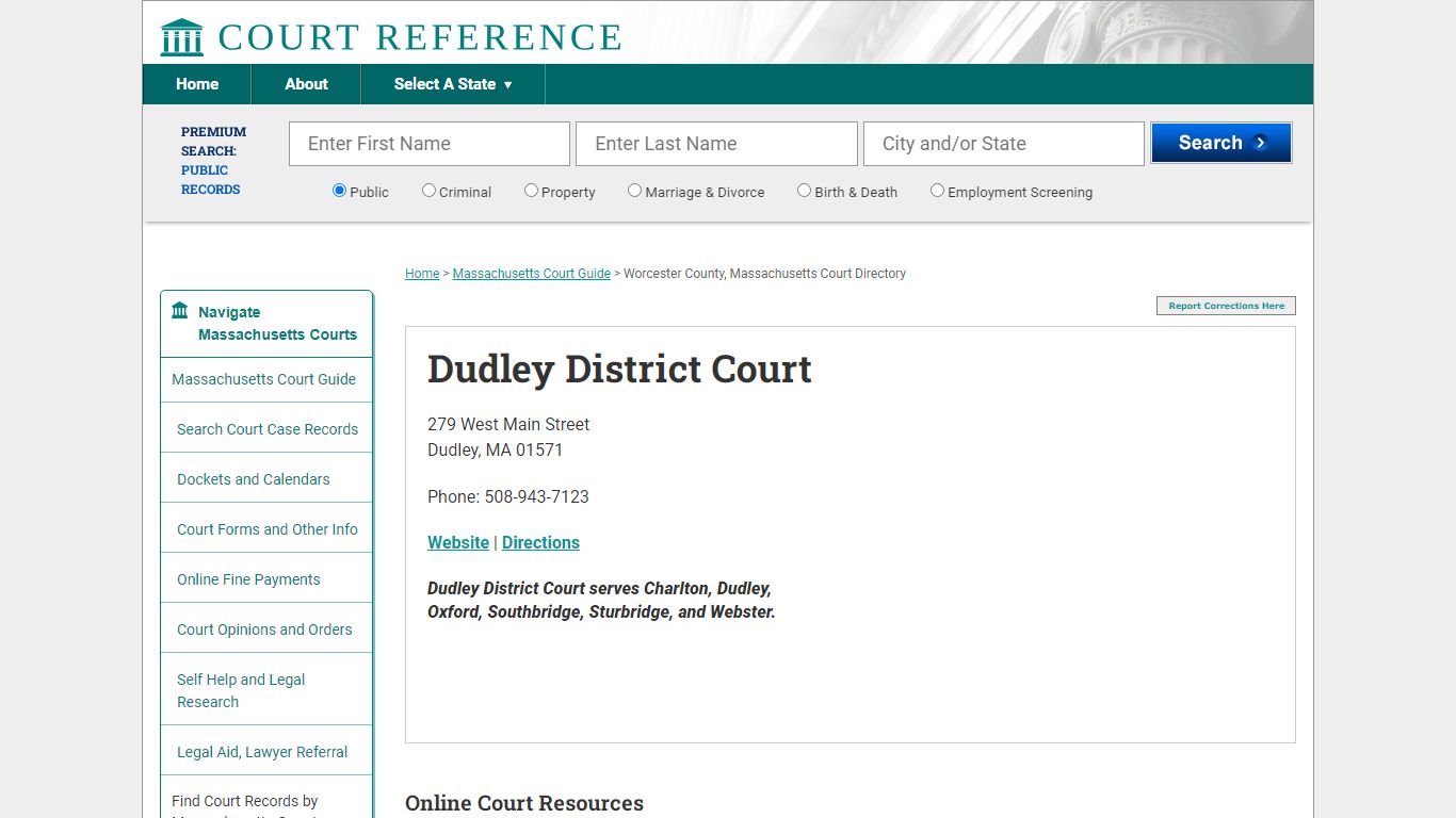 Dudley District Court - Courtreference.com