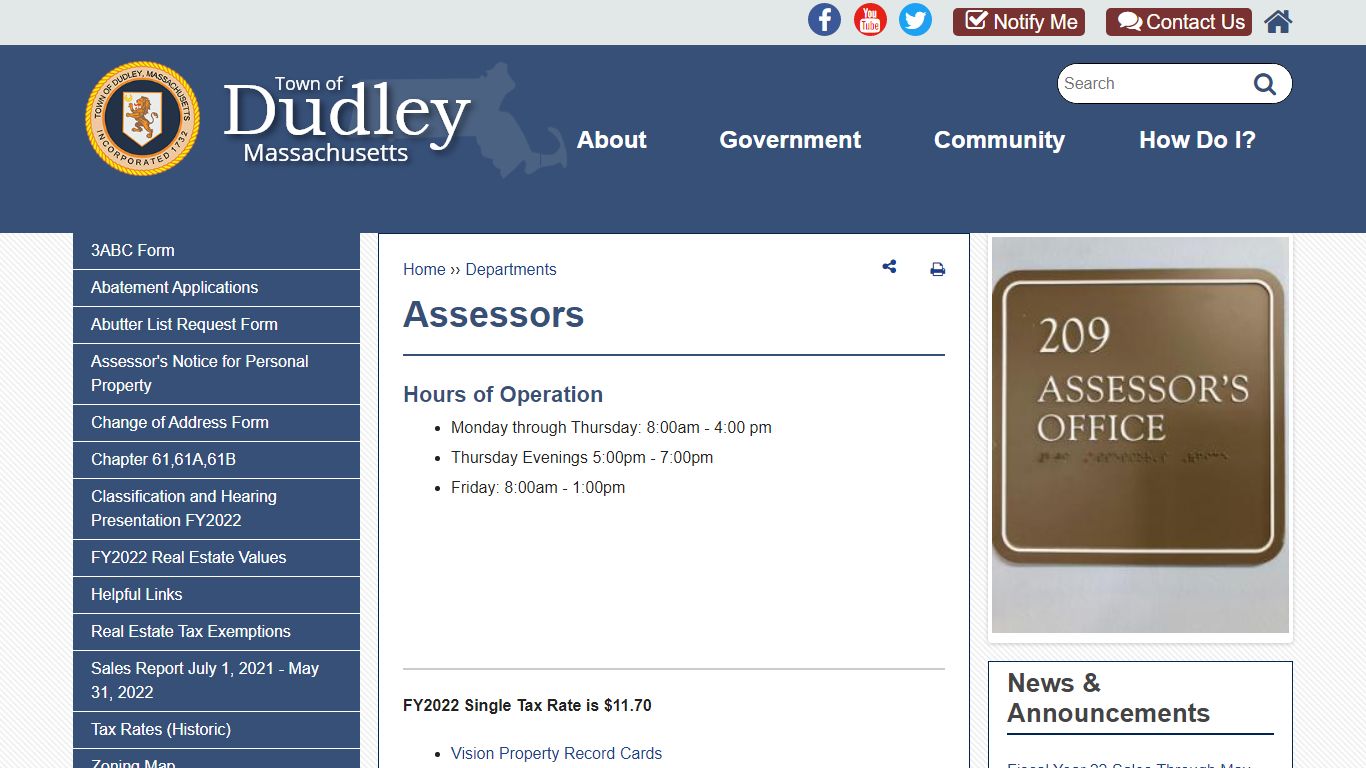 Assessors | Dudley, MA